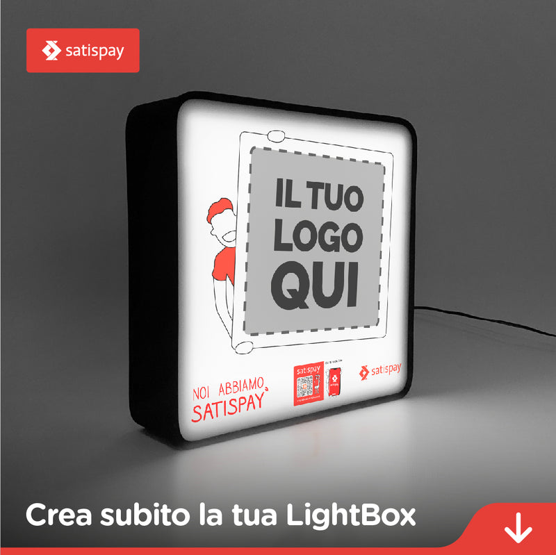 SATISPAY LightBox quadrata - CAMPIONE NON IN VENDITA