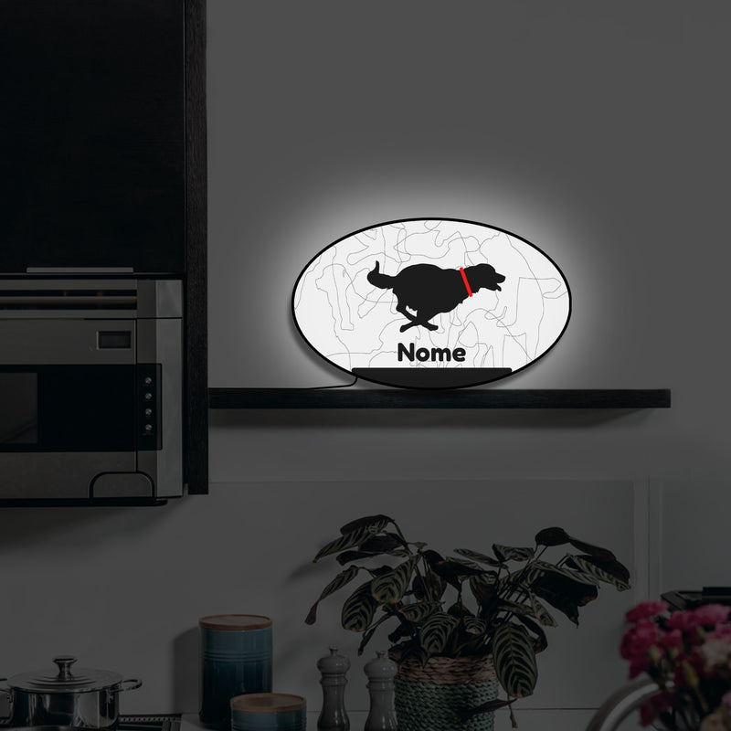 Lampada silhouette cane 1 con nome personalizzato