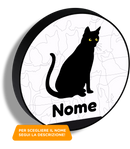 Lampada silhouette gatto 1 con nome personalizzato