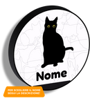Lampada silhouette gatto 3 con nome personalizzato