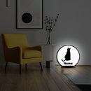 Lampada silhouette gatto 5 con nome personalizzato