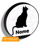 Lampada silhouette gatto 9 con nome personalizzato