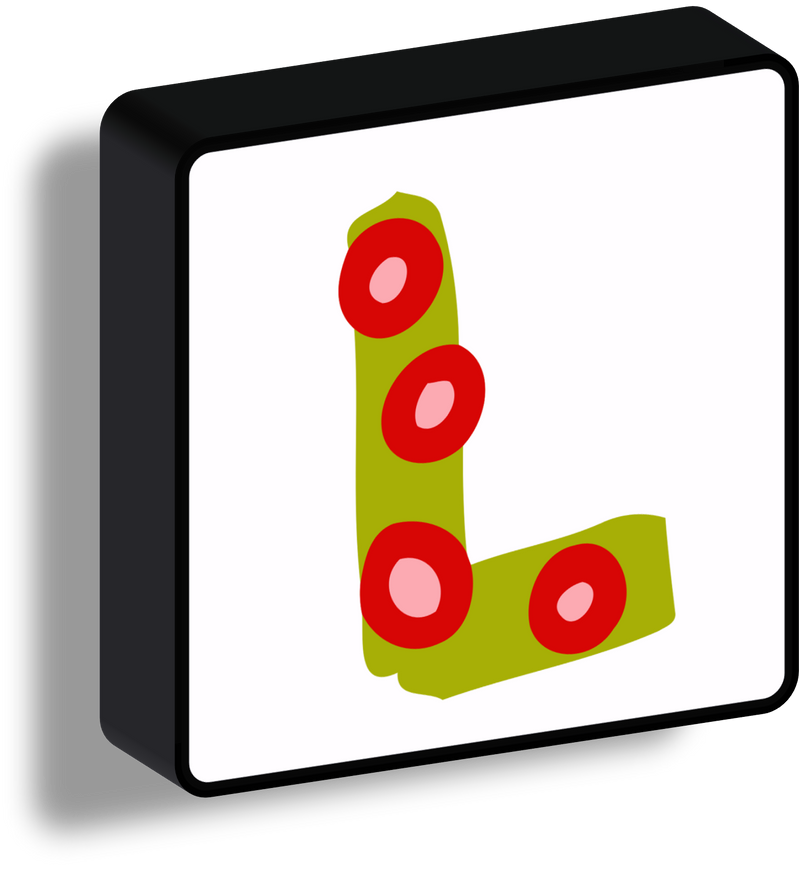 Lettere Luminose Illustrate quadrate