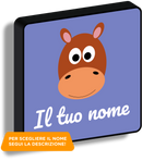 Lampada quadrata cavallino con nome personalizzato