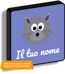 Lampada quadrata gattino con nome personalizzato