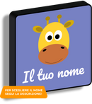 Lampada quadrata giraffa con nome personalizzato