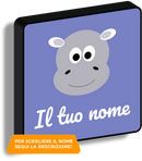 Lampada quadrata ippopotamo con nome personalizzato