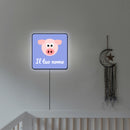 Lampada quadrata maialino con nome personalizzato