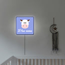 Lampada quadrata mucchina con nome personalizzato