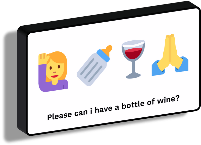Emoji luminosi_Please can i have a bottle of wine?